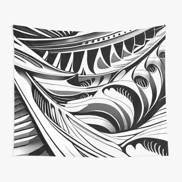 Patrón de hojas. Arte floral. 4 en blanco y negro. Tela decorativa