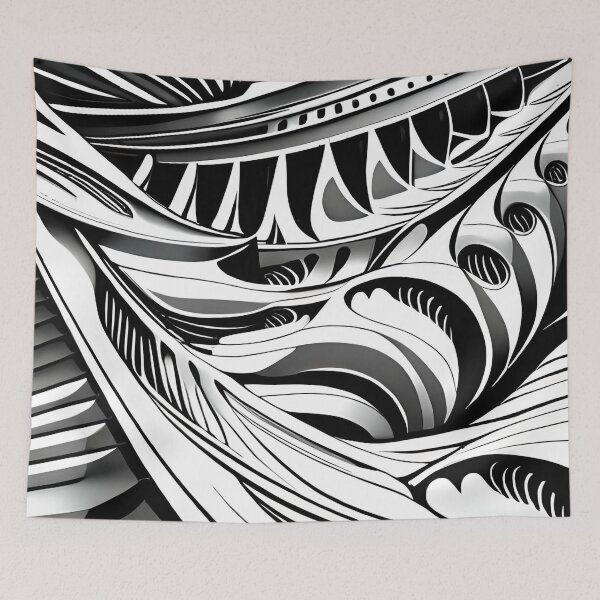 Item preview, Leaf pattern. flower art. 4 in black and white. designed and sold by altohero.