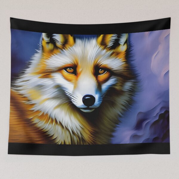 Item preview, White and Orange Fox portrait, impasto, Ai Generated Art  designed and sold by ACC .