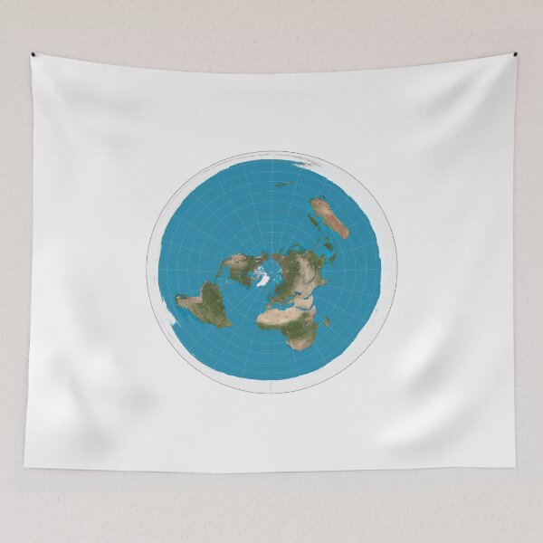 Item preview, Flat Earth Map designed and sold by JackHammerShirt.