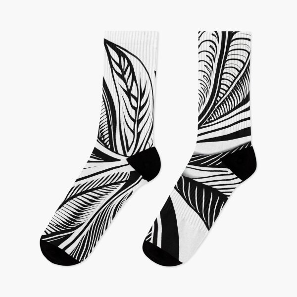 Item preview, Leaf pattern. Black and white floral art. 7 designed and sold by altohero.