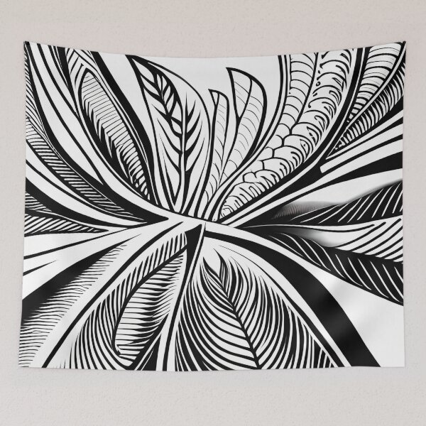 Item preview, Leaf pattern. Black and white floral art. 7 designed and sold by altohero.