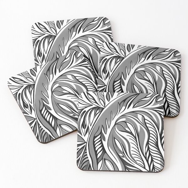Item preview, Leaves pattern. Black and White Floral Art 8 designed and sold by altohero.