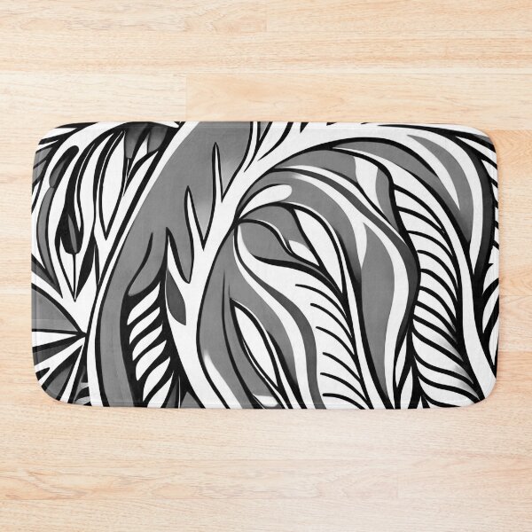 Item preview, Leaves pattern. Black and White Floral Art 8 designed and sold by altohero.