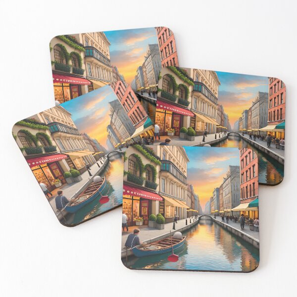 Item preview, market between city river paining designed and sold by basitcv.