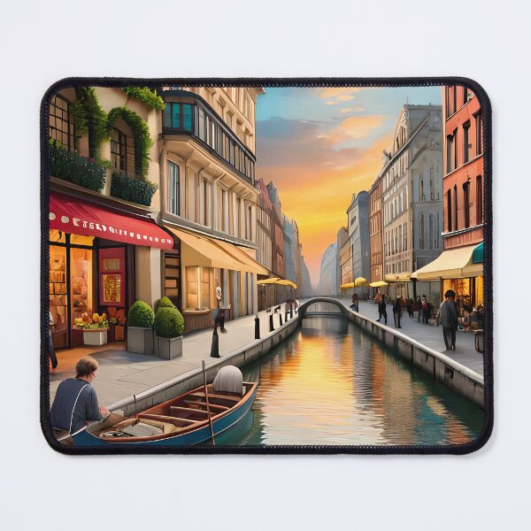 Item preview, market between city river paining designed and sold by basitcv.