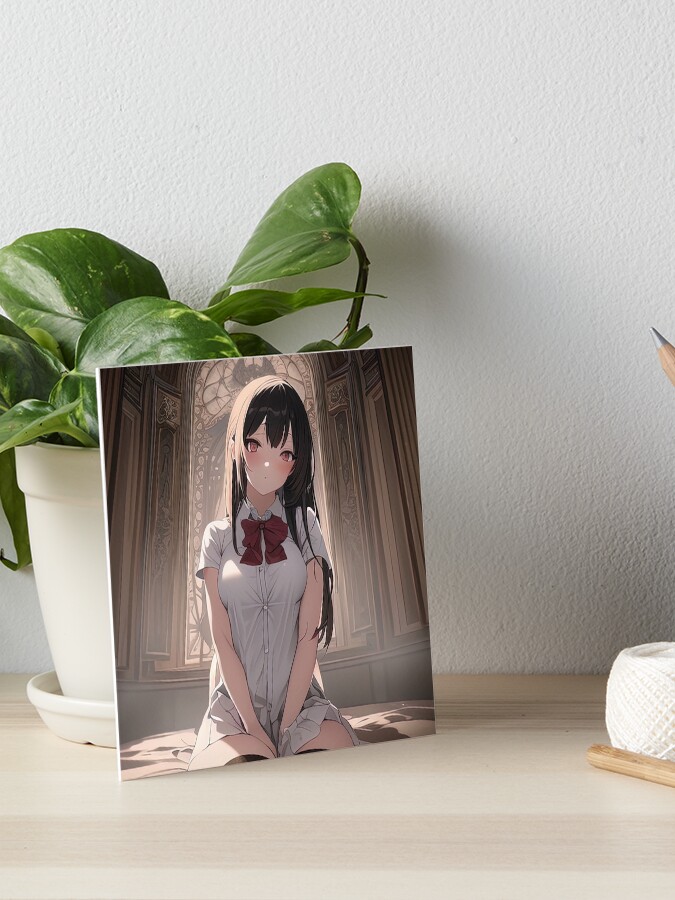 Busty vampire anime girl with red eyes Clock for Sale by Remco Kouw