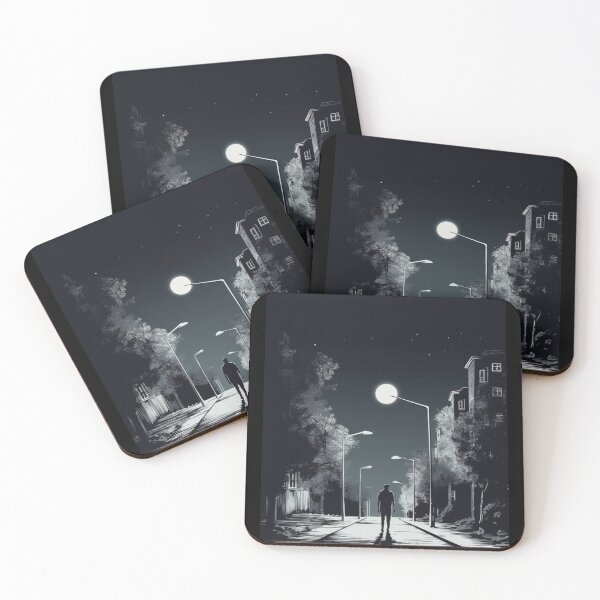 Item preview, Midnight Stroll: Cityscape Urban Art Minimalism Street Photography Quiet Serene  designed and sold by DigiNook.