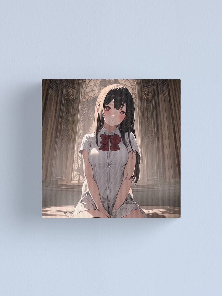 Busty vampire anime girl with red eyes Sticker for Sale by Remco