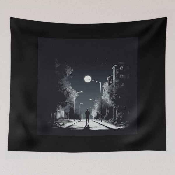 Item preview, Midnight Stroll: Cityscape Urban Art Minimalism Street Photography Quiet Serene  designed and sold by DigiNook.