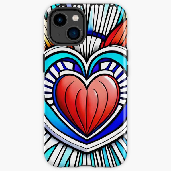 Corazón futurista a todo color Funda resistente para iPhone
