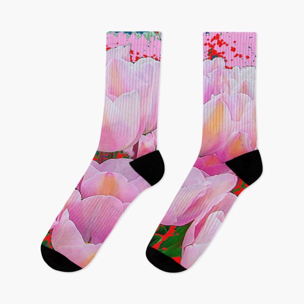 Item preview, MODERN  ABSTRACT PINK SPRING TULIPS GARDEN ART designed and sold by sharlesart.