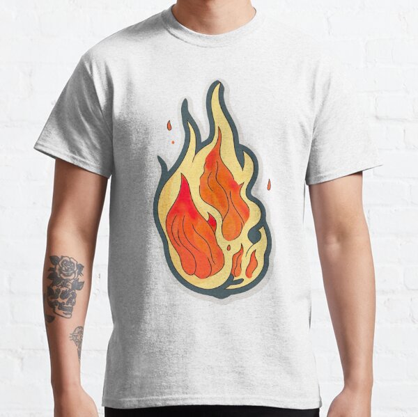 Inferno Vibes: Ignite Your Style with Fire Designs Classic T-Shirt