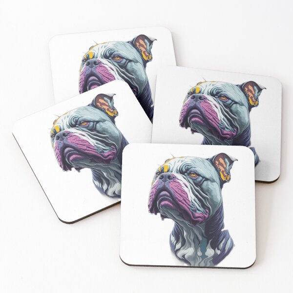 Item preview, Intricately Detailed American Bully Head Splash Art with Epic Roar and Colorful Paint designed and sold by madygunit.