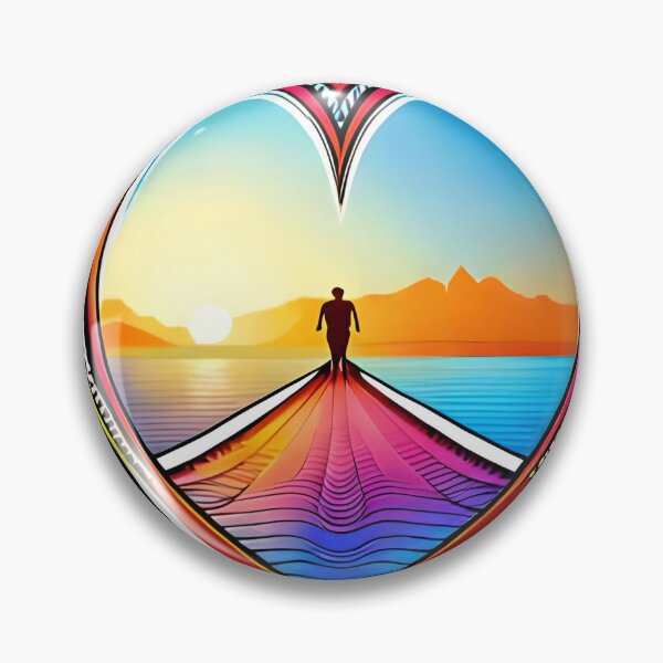 Item preview, Heart with sea background. futuristic art designed and sold by altohero.