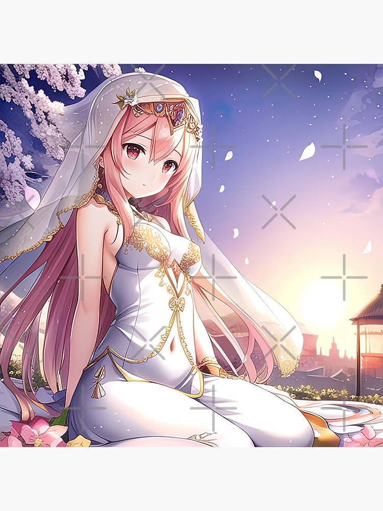 Anotoki Ashi, anime, anime girls, artwork, wedding dress, bridal veil,  thigh-highs, petals | 4200x2480 Wallpaper - wallhaven.cc