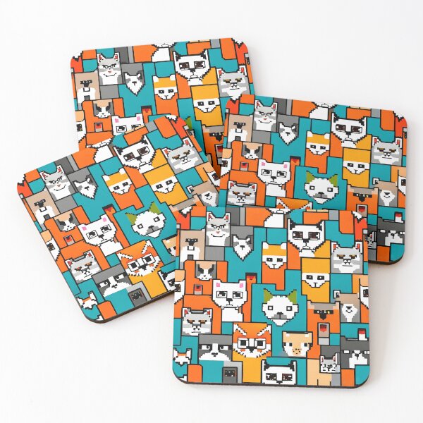 Item preview, Seamless pattern with cats in pixel art style. Vector illustration. designed and sold by LooperSDart.
