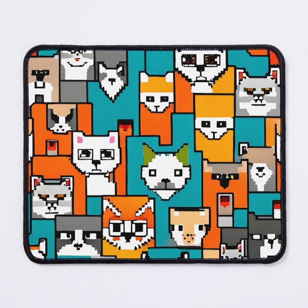 Item preview, Seamless pattern with cats in pixel art style. Vector illustration. designed and sold by LooperSDart.