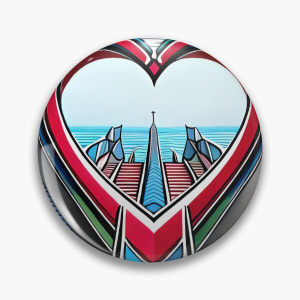 Item preview, Heart with sea background. Futuristic Art 2 designed and sold by altohero.