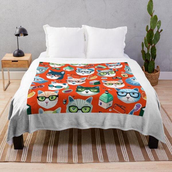 Artikelvorschau, Seamless pattern with cute cats in glasses. Vector illustration. entworfen und verkauft von LooperSDart.