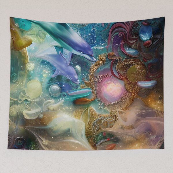 Item preview, Two Dolphins In The Deep Blue Sea designed and sold by IZiets.