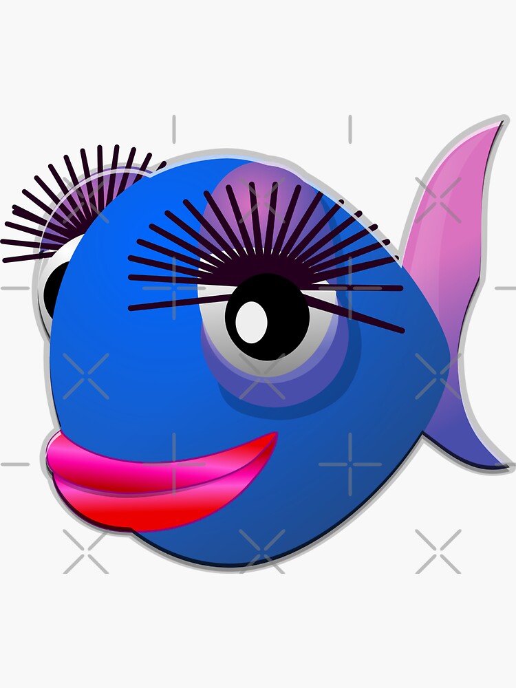 Blue Gorgeous Fish Emoji  Sticker for Sale by PrintPress