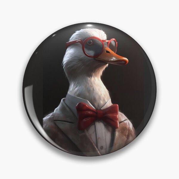 Item preview, White duck in a bow tie costume and red glasses designed and sold by Louis-MDK.