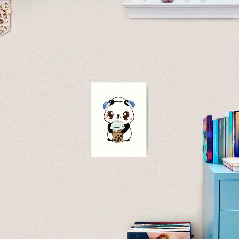 Kawaii Panda Bubble Tea' Poster, picture, metal print, paint by