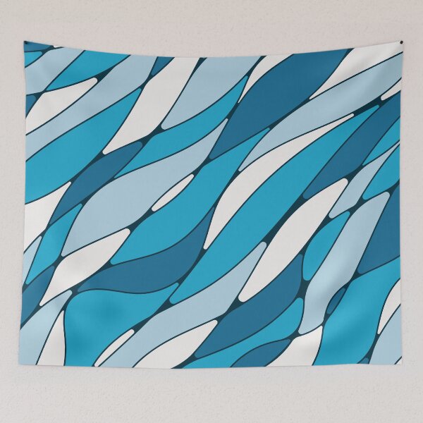 Item preview, Abstract wavy lines • Sea Blue designed and sold by boozkova-vorona.