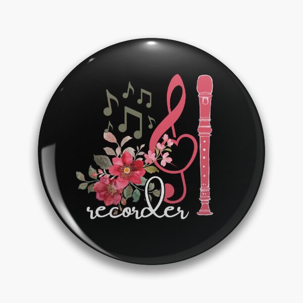 Item preview, recorder - flowers with clef - variation designed and sold by piesdesignart.