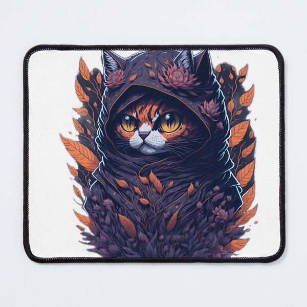 Item preview, Ninja Cat Warrior| Feline Fighter| The Fiery Ninja| Cat and Flowers designed and sold by RedArtG09.