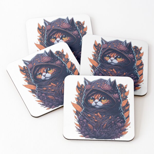 Item preview, Ninja Cat Warrior| Feline Fighter| The Fiery Ninja| Cat and Flowers designed and sold by RedArtG09.