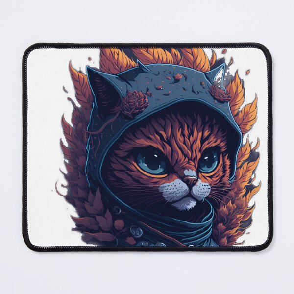 Item preview, Fantasy Ninja Cat| Flaming Feline| Studio Ghibli Ninja Cat| Pastel Cat Warrior designed and sold by RedArtG09.
