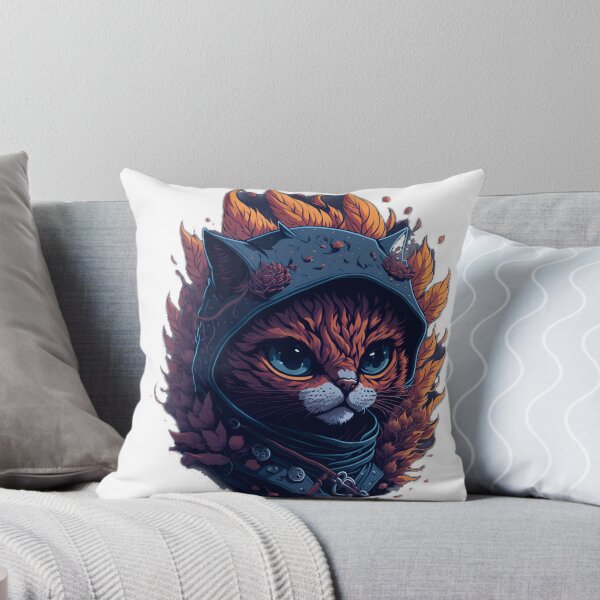 Item preview, Fantasy Ninja Cat| Flaming Feline| Studio Ghibli Ninja Cat| Pastel Cat Warrior designed and sold by RedArtG09.