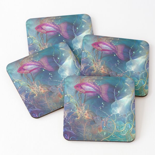 Item preview, Pink Angel Fish In The Deep Blue Ocean designed and sold by IZiets.