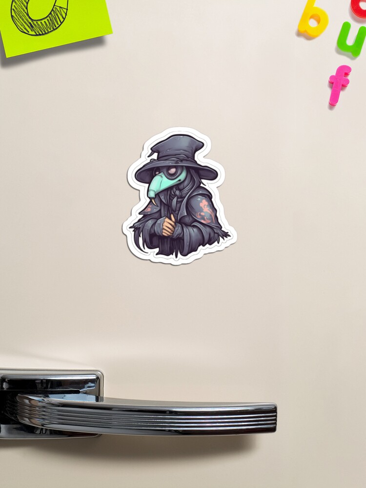  Creepy Kawaii Plague Doctor Magnet with Funny Saying