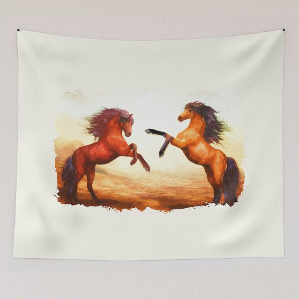 Item preview, Two horses brush art designed and sold by Ultimatedezign.