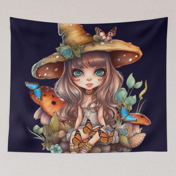 Item preview, Fairy With A Mushroom Hat : Elara designed and sold by MTJ-Mushrooms.
