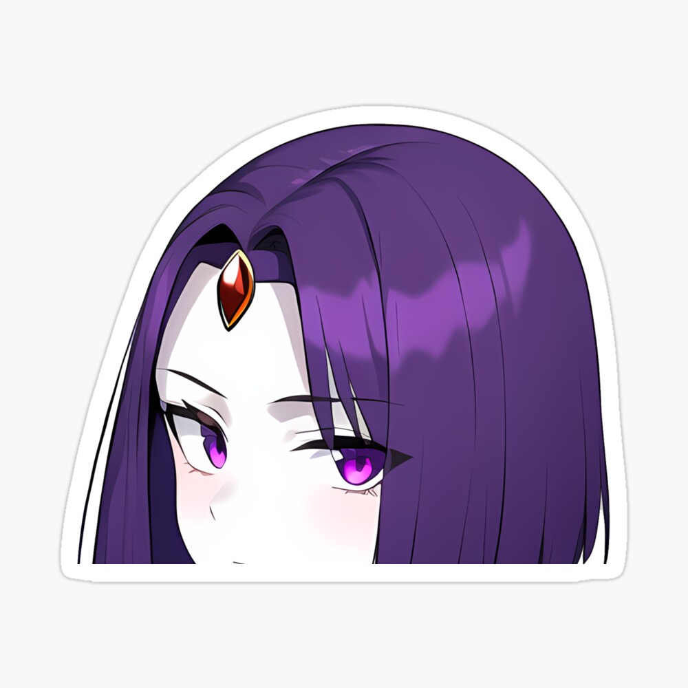 Raven from Teen Titans Half-Face Peek Vinyl Sticker - Anime Car  Decal/Laptop Sticker