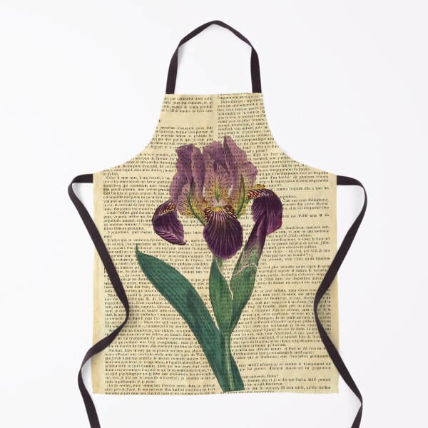 Item preview, Botanical print, on old book page - Purple Iris designed and sold by Art by Lilia.
