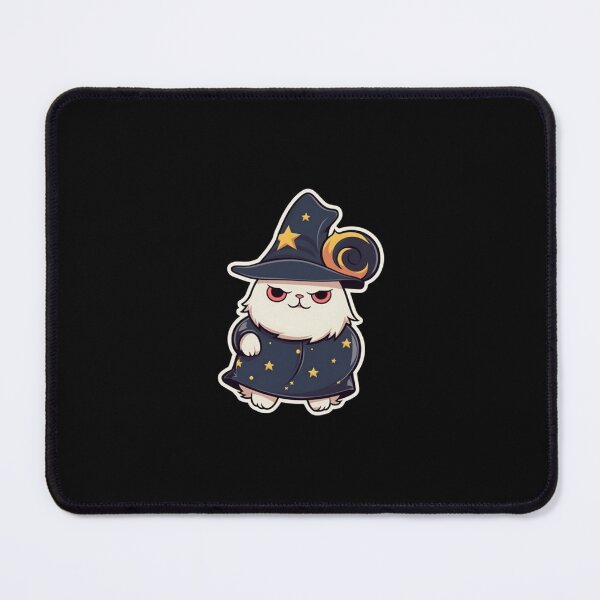 Item preview, White Cat Mage with stars on hat designed and sold by FantasySoul.