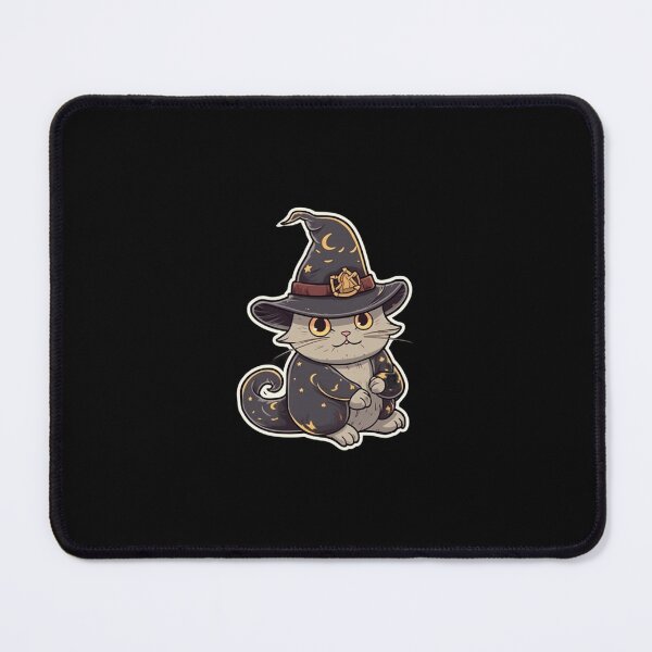 Item preview, Grey Cat Wizard with Moon on Hat designed and sold by FantasySoul.