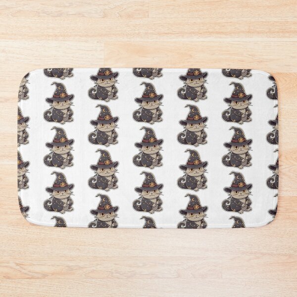 Item preview, Grey Cat Wizard with Moon on Hat designed and sold by FantasySoul.