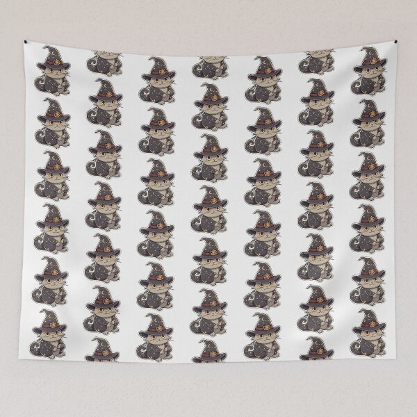 Item preview, Grey Cat Wizard with Moon on Hat designed and sold by FantasySoul.
