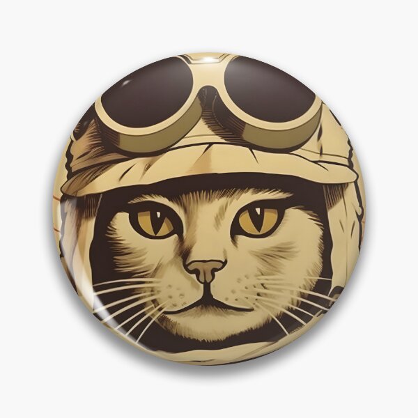 Item preview, Retro fighter pilot kitty cat, AI art designed and sold by MachinaeDreams.