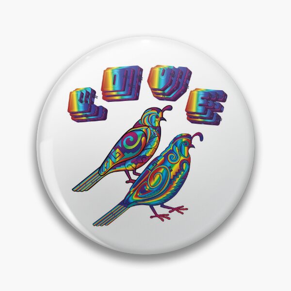 Item preview,  Rainbow quail love birds designed and sold by Caummon Thread.