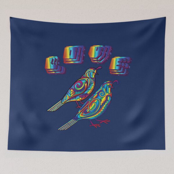 Item preview,  Rainbow quail love birds designed and sold by Caummon Thread.