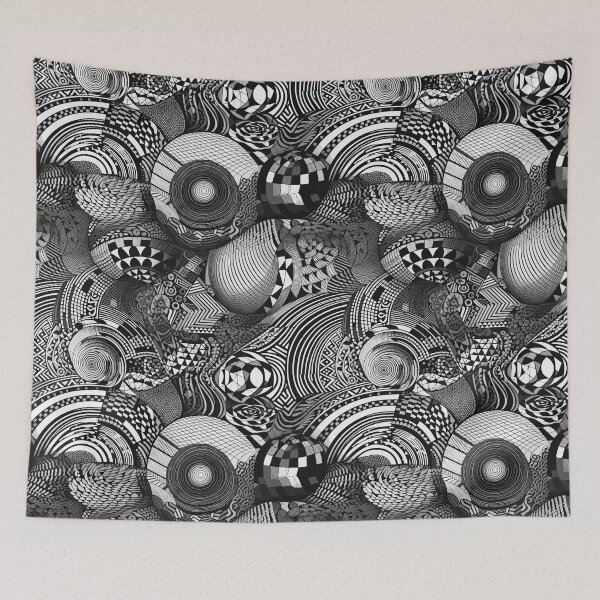 Item preview, A mesmerizing array of black and white shapes - Art moviment designed and sold by Maycon Arts.