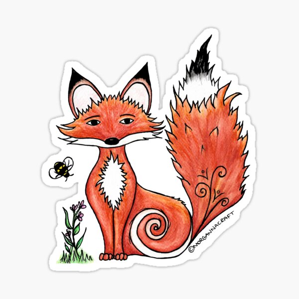 Fox And Bee Stickers Redbubble - roblox farm world kitsune pack buying