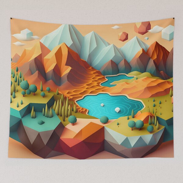 Item preview, Abstract geometric mountains designed and sold by NavyPanda.